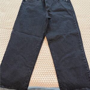 Madewell Black Wide-Leg Flare Jeans